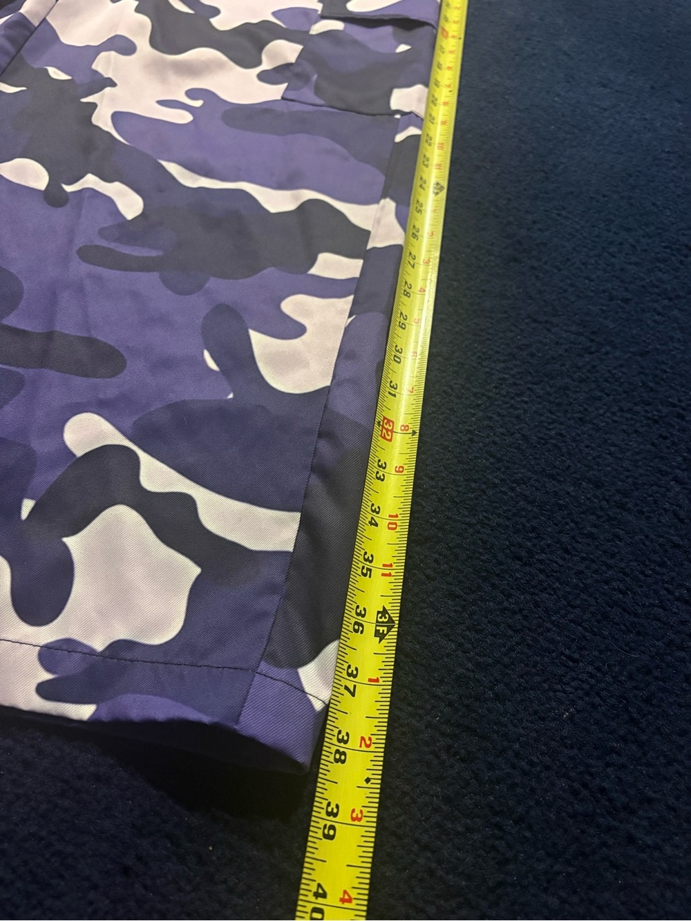 Women’s Small Cargo Pants Camo Purple Gray White Cinch Waist - Picture 2 of 4